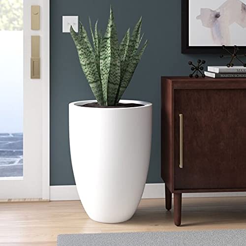 global trade & utility products fibreglass garden big size gamla gardenix decor planter suitable for indoor outdoor and gardening, size: height: 18 inch, width: 13 inch, length: 18 inch, white