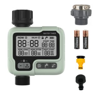 elitech drip irrigation water timer | digital controller (fully automatic) | adapters and batteries included, water resistant