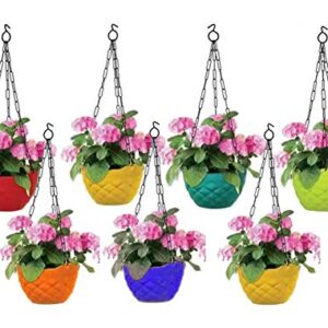 go hooked plastic hanging pot, multicolour, lxdxh 19x12x13 cm, 7 pieces