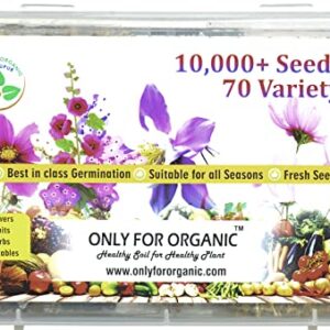 only for organic flower, fruit, herbs and vegetable seeds combo (10000+ seeds, 70 variety)