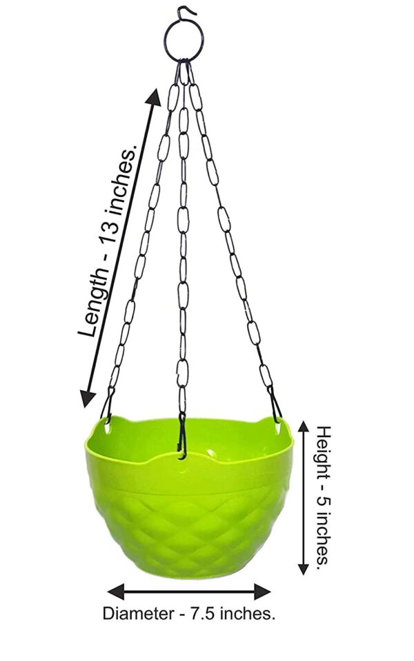 go hooked plastic hanging pot, multicolour, lxdxh 19x12x13 cm, 7 pieces