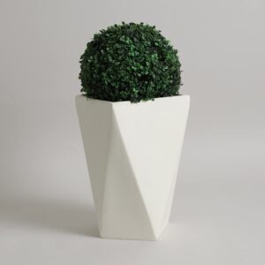 yuccabe italia diamond square planter (cream white, 14 inches)