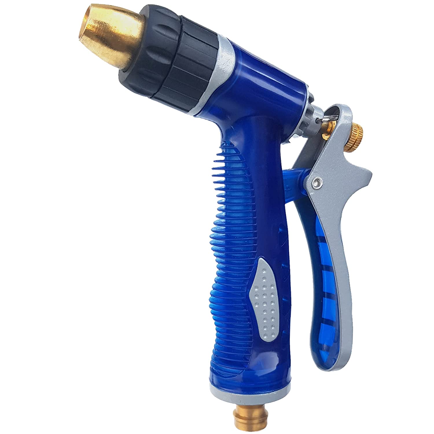 nirva with device of women picture garden hose nozzle heavy duty metal spray gun sprayer brass for car washing,plants watering,pets shower,floor cleaning(blue)