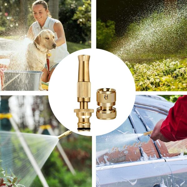 fsfttrad brass nozzle water spray gun water jet hose nozzles hose pipe spray gun suitable for 1/2" hose pipe for gardening and washing (without hose pipe)
