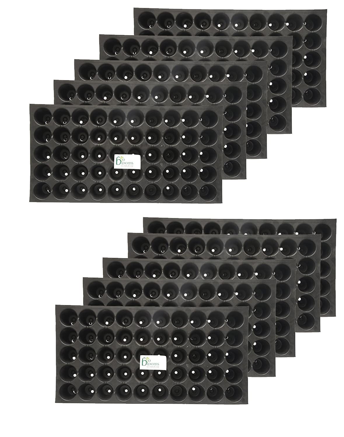 bio blooms agro india private limited plastic seed germination tray 50 holes (black) set of 10